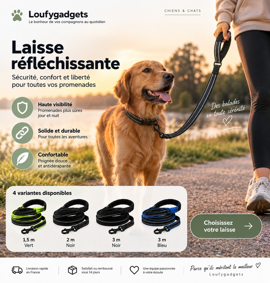 Laisse réfléchissante pour chien
