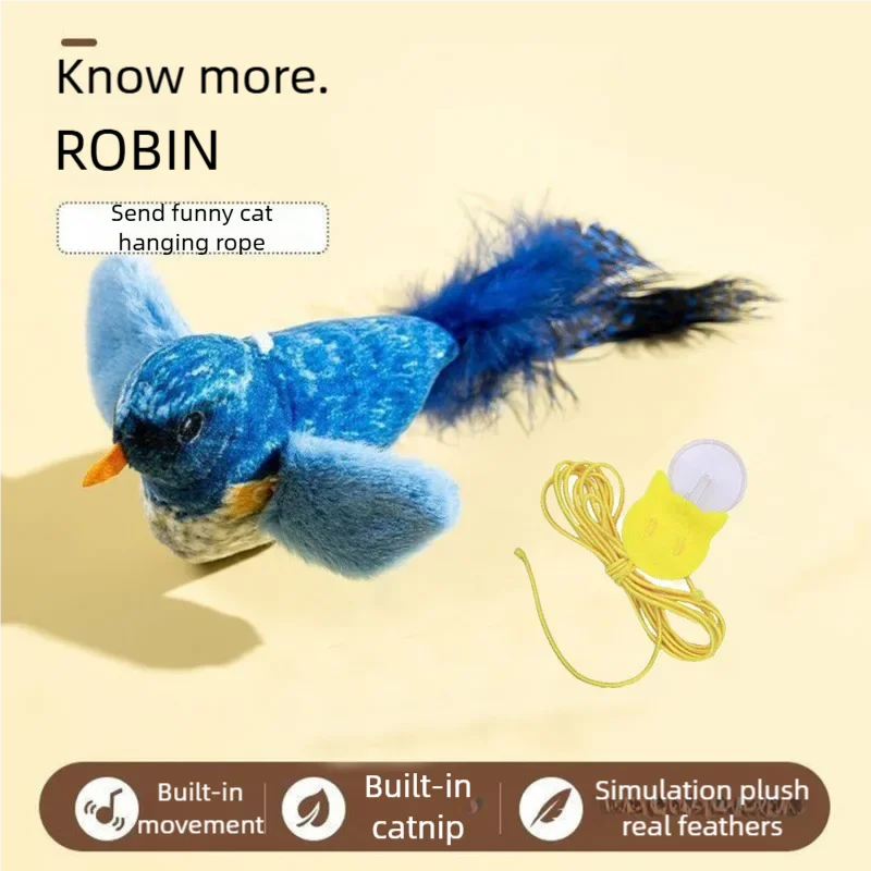 Oiseau interactif pour chat vue rapprochée