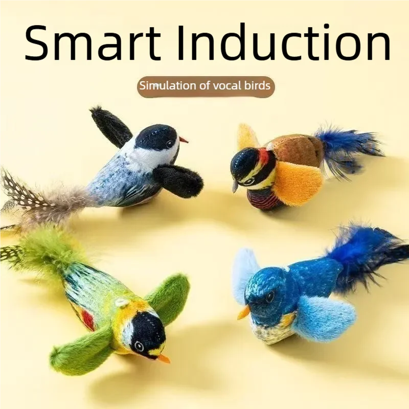 Oiseau interactif pour chat en action