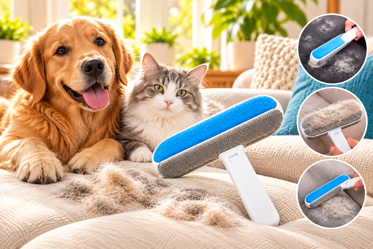 Brosse anti-poils pour chien et chat
