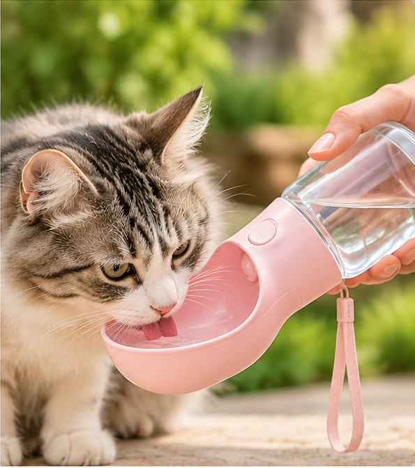 Gourde portable pour chat avec chat